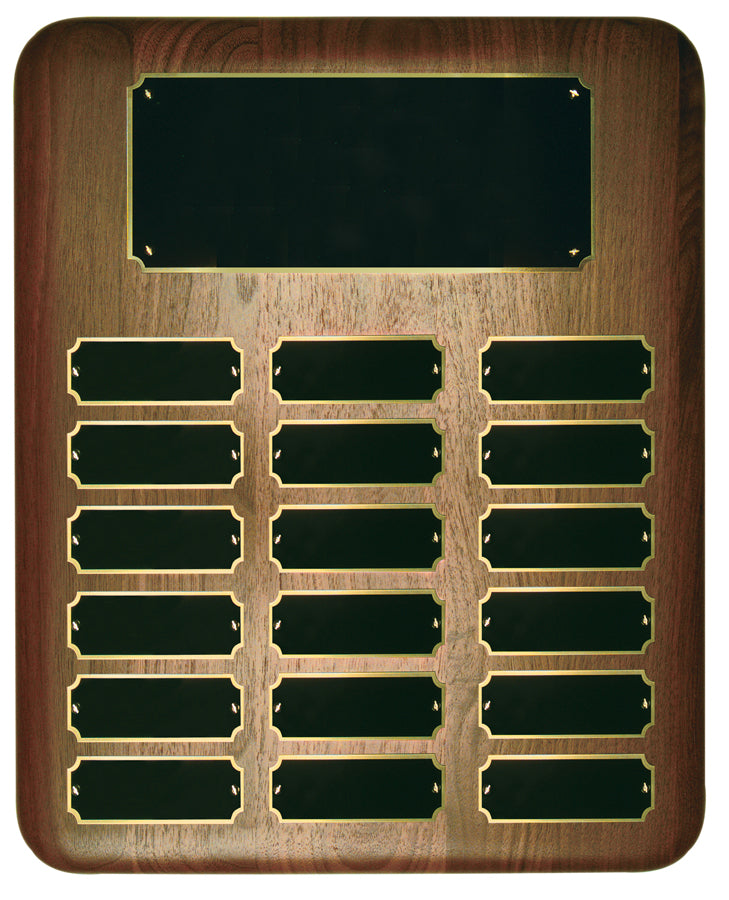 Elliptical Edge Genuine Walnut  Perpetual Plaque