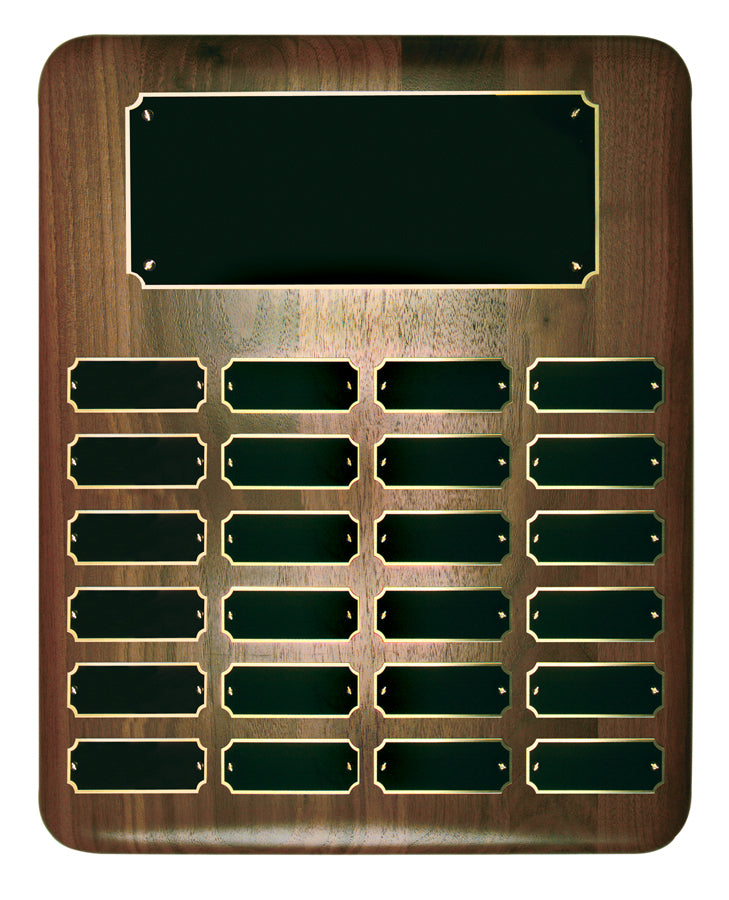 Elliptical Edge Genuine Walnut  Perpetual Plaque