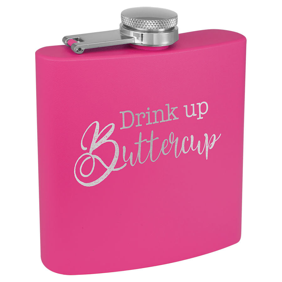 Personalized Stainless Steel 6oz Colored Flask