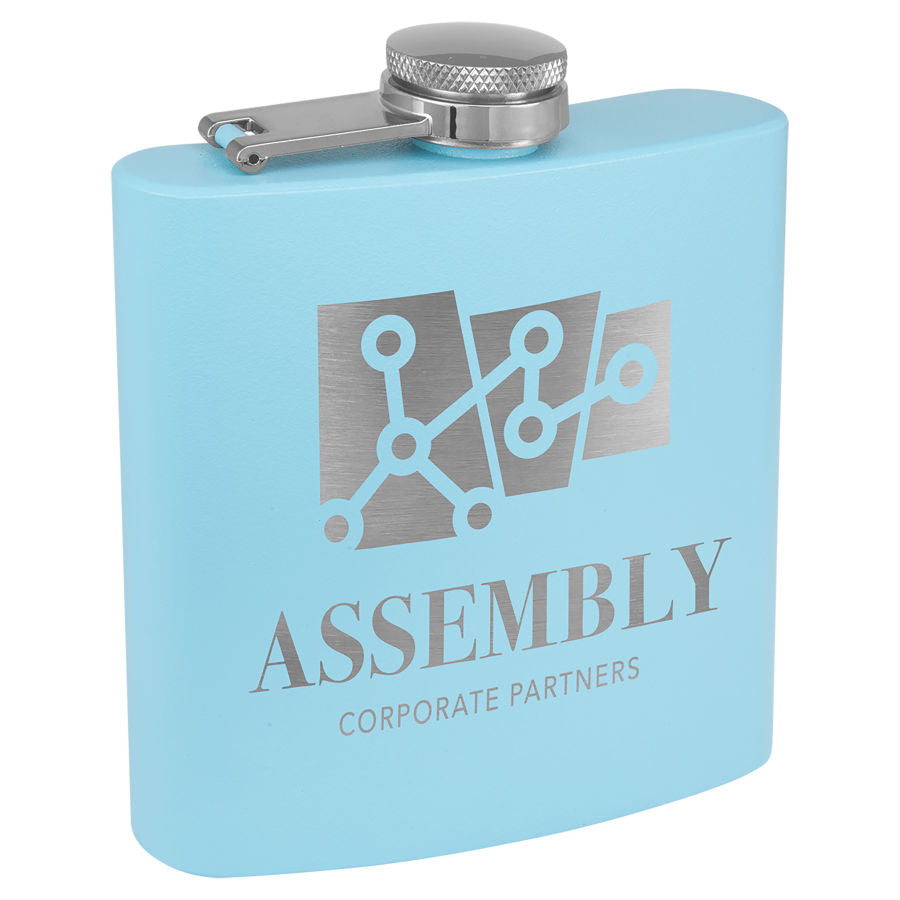 Personalized Stainless Steel 6oz Colored Flask