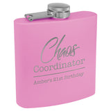 Personalized Stainless Steel 6oz Colored Flask
