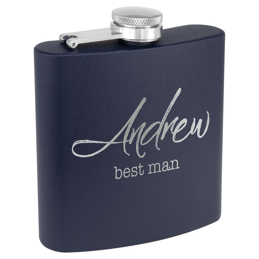 Personalized Stainless Steel 6oz Colored Flask