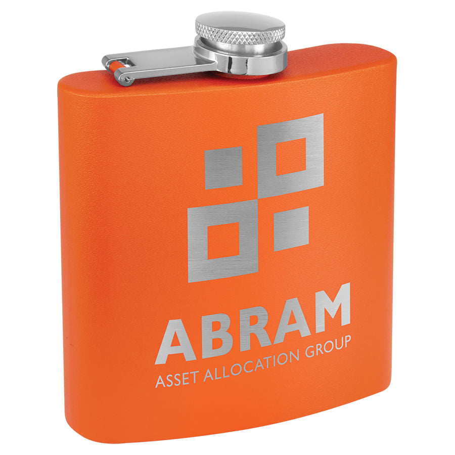 Personalized Stainless Steel 6oz Colored Flask