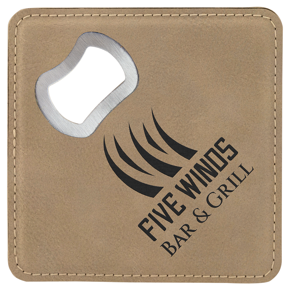 Custom Leatherette Bottle Opener Coaster