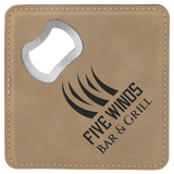Custom Leatherette Bottle Opener Coaster