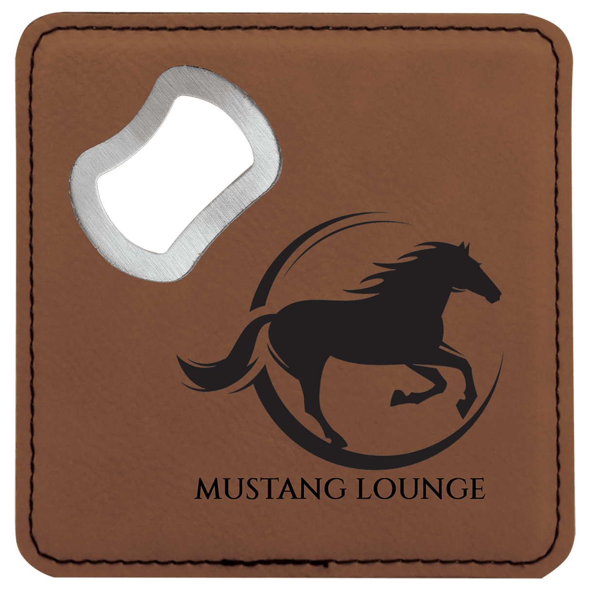 Custom Leatherette Bottle Opener Coaster