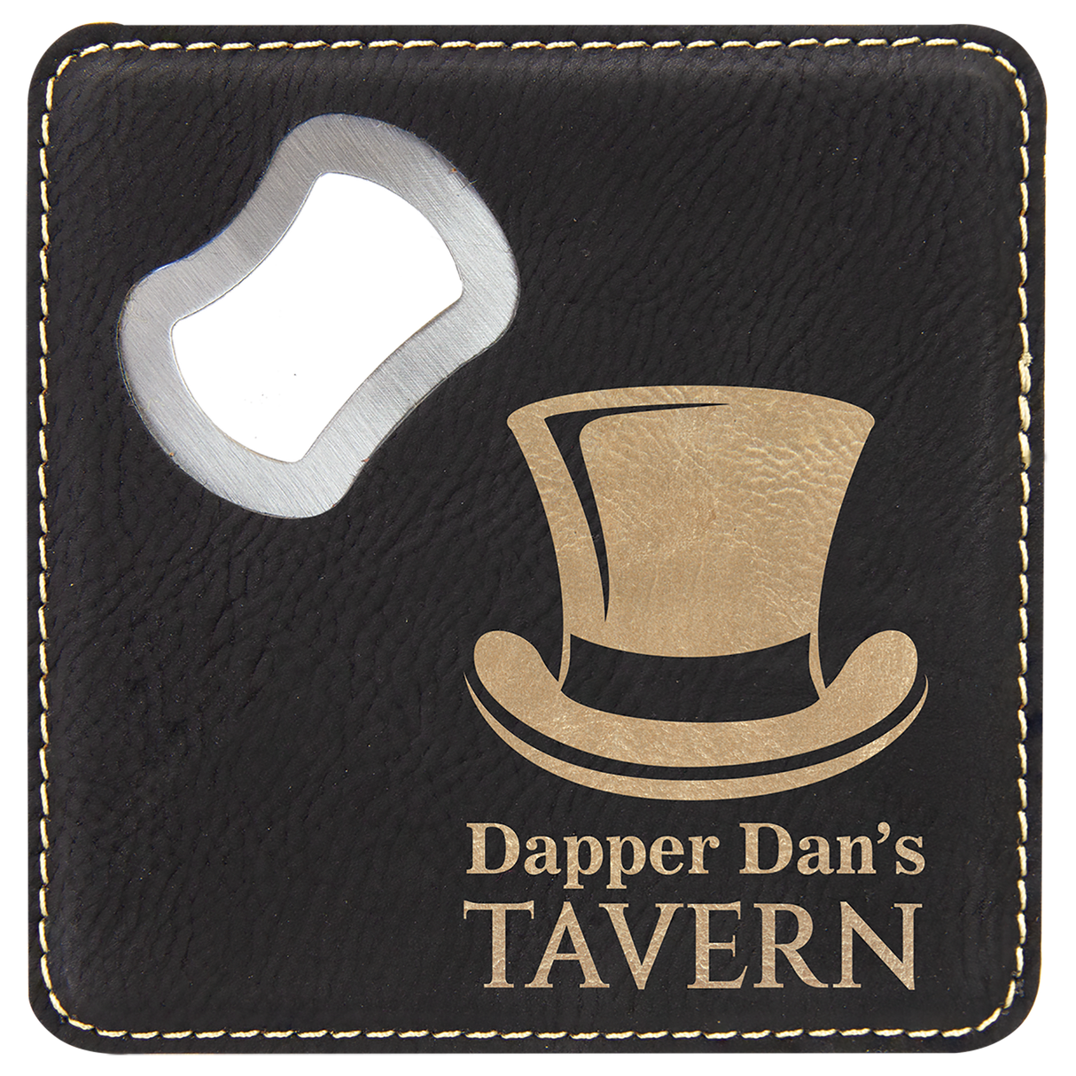 Custom Leatherette Bottle Opener Coaster