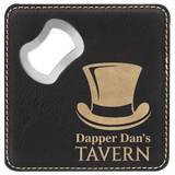 Custom Leatherette Bottle Opener Coaster