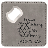 Custom Leatherette Bottle Opener Coaster