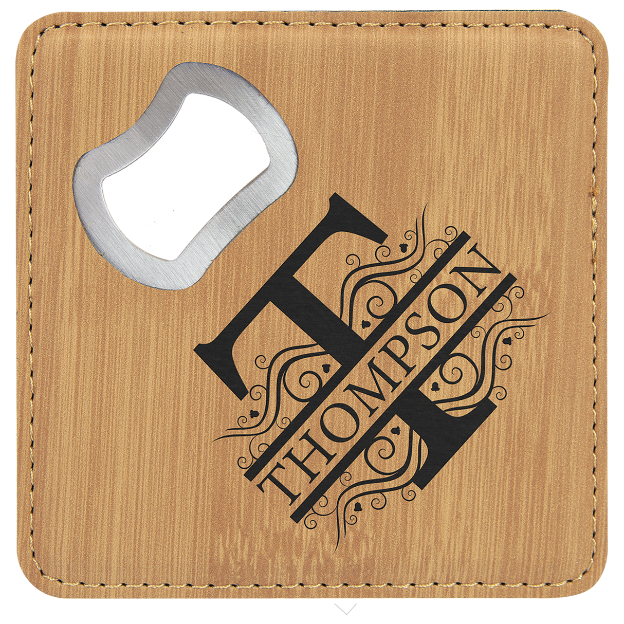 Custom Leatherette Bottle Opener Coaster