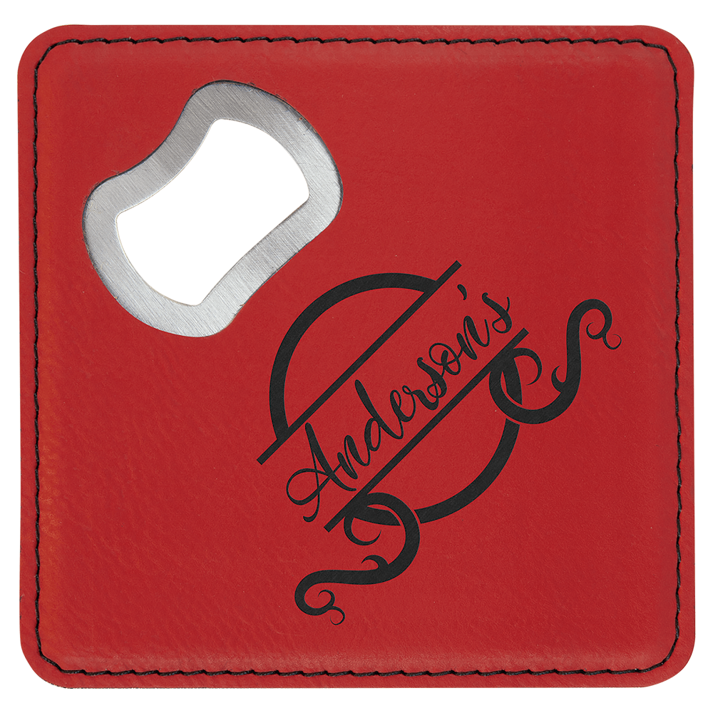 Custom Leatherette Bottle Opener Coaster