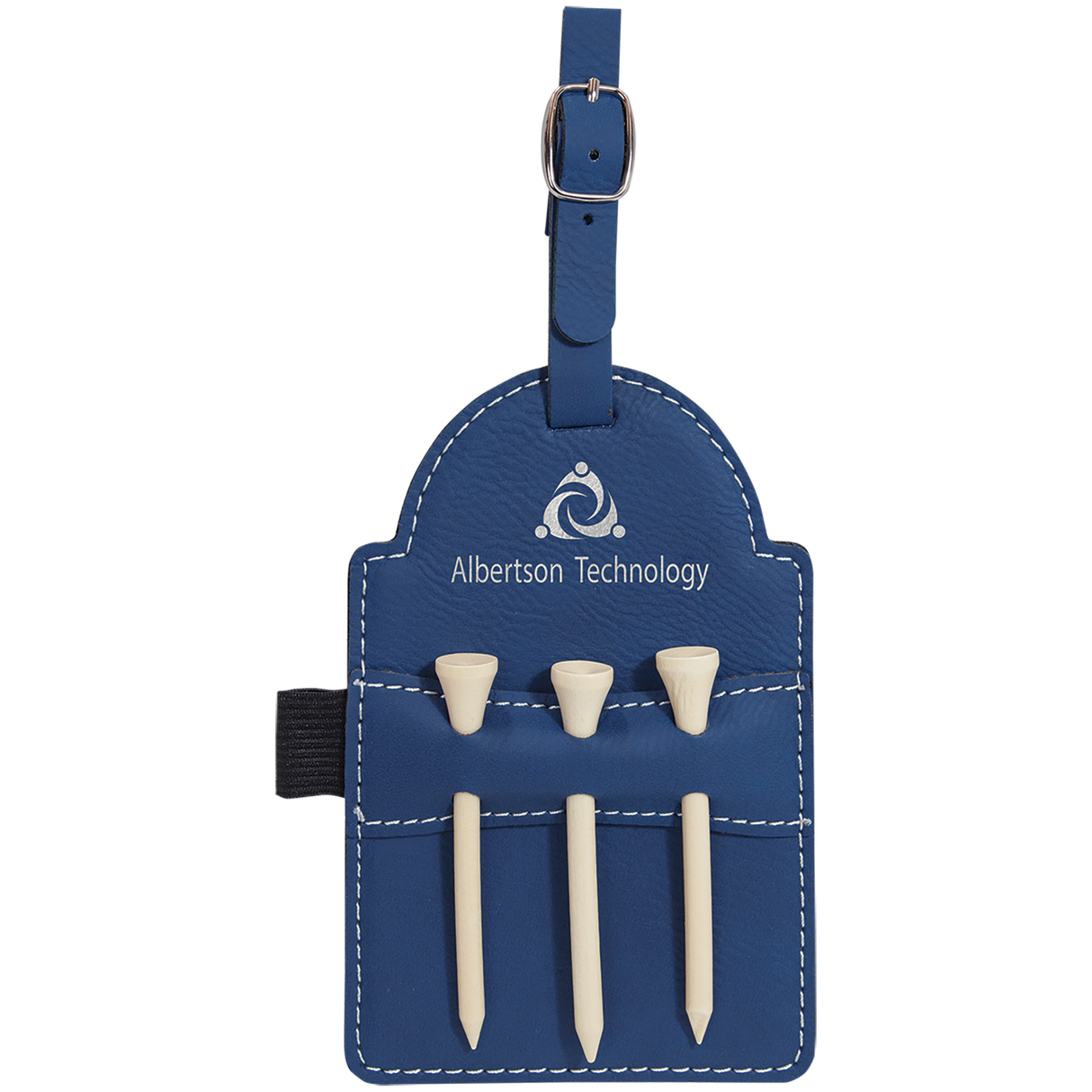 Custom Leatherette Bag Tag w/Wooden Tees