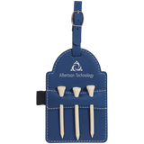 Custom Leatherette Bag Tag w/Wooden Tees