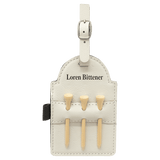 Custom Leatherette Bag Tag w/Wooden Tees