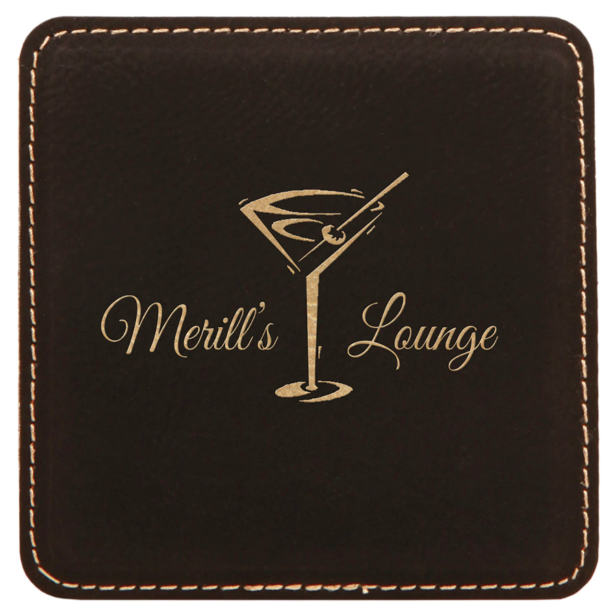 Leatherette Coaster Set