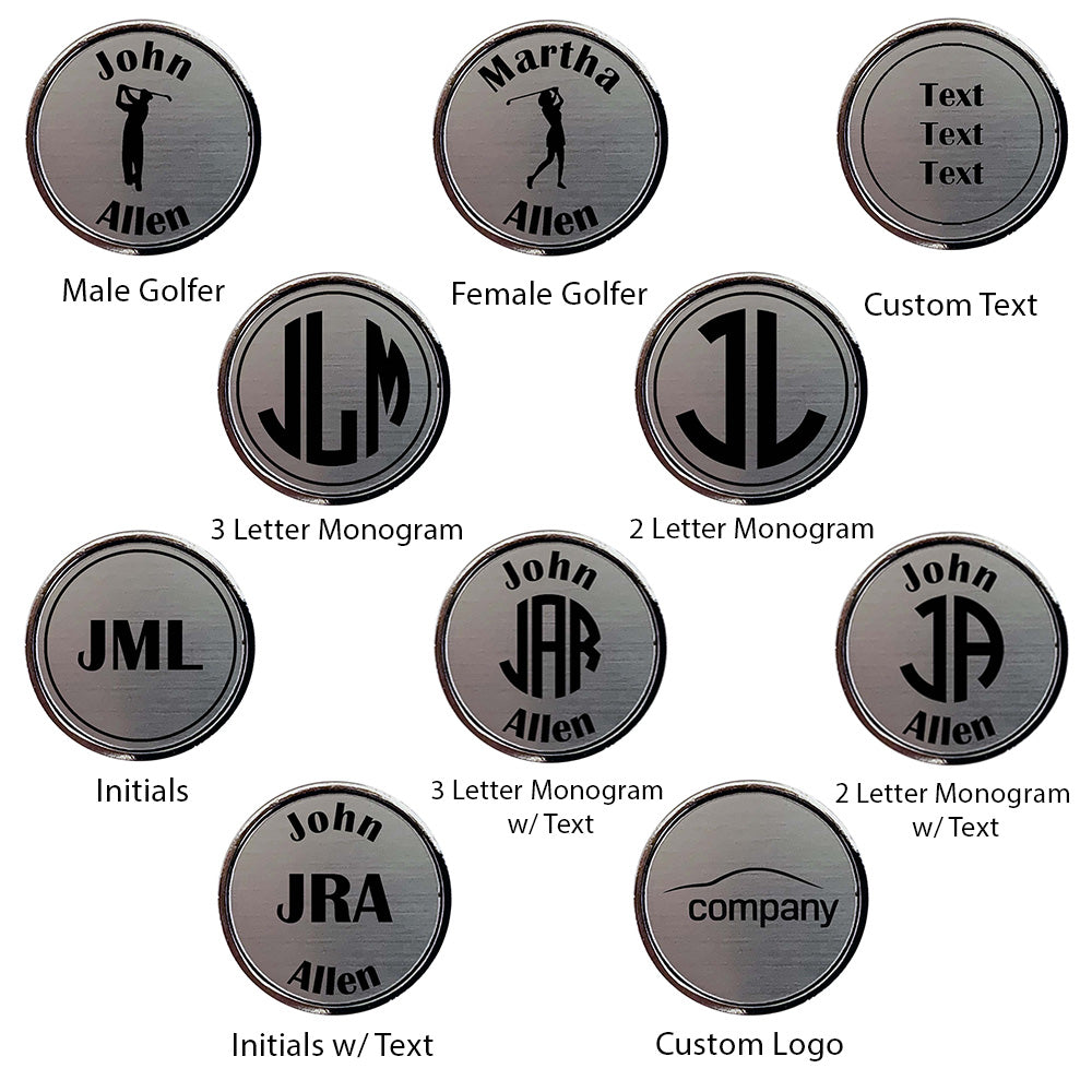 Deluxe Personalized Divot Tool / Hat Clip Golf Ball Marker Set