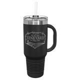 Custom  Stainless Steel 40oz Colored Travel Mug w/Straw
