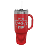 Custom  Stainless Steel 40oz Colored Travel Mug w/Straw