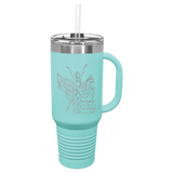 Custom  Stainless Steel 40oz Colored Travel Mug w/Straw