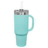 Custom  Stainless Steel 40oz Colored Travel Mug w/Straw