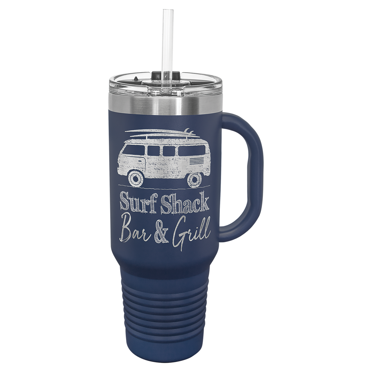 Custom  Stainless Steel 40oz Colored Travel Mug w/Straw