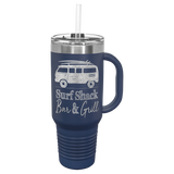 Custom  Stainless Steel 40oz Colored Travel Mug w/Straw