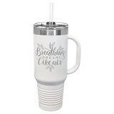 Custom  Stainless Steel 40oz Colored Travel Mug w/Straw
