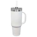 Custom  Stainless Steel 40oz Colored Travel Mug w/Straw