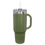 Custom  Stainless Steel 40oz Colored Travel Mug w/Straw