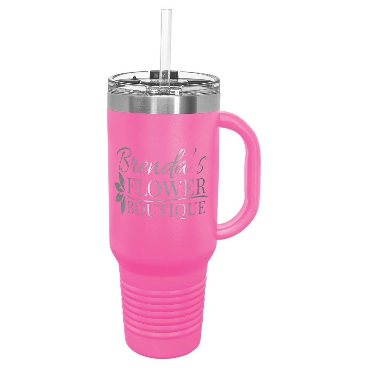 Custom  Stainless Steel 40oz Colored Travel Mug w/Straw