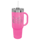 Custom  Stainless Steel 40oz Colored Travel Mug w/Straw