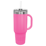 Custom  Stainless Steel 40oz Colored Travel Mug w/Straw