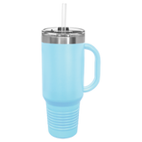 Custom  Stainless Steel 40oz Colored Travel Mug w/Straw