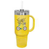 Custom  Stainless Steel 40oz Colored Travel Mug w/Straw
