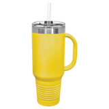 Custom  Stainless Steel 40oz Colored Travel Mug w/Straw
