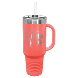 Custom  Stainless Steel 40oz Colored Travel Mug w/Straw