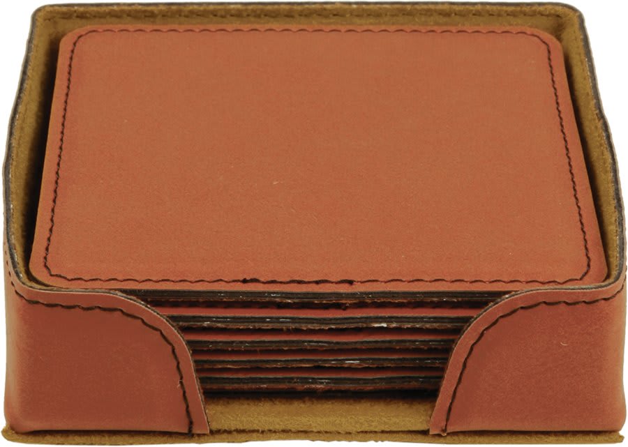 Leatherette Coaster Set