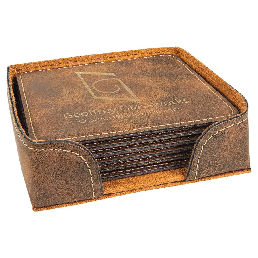 Leatherette Coaster Set