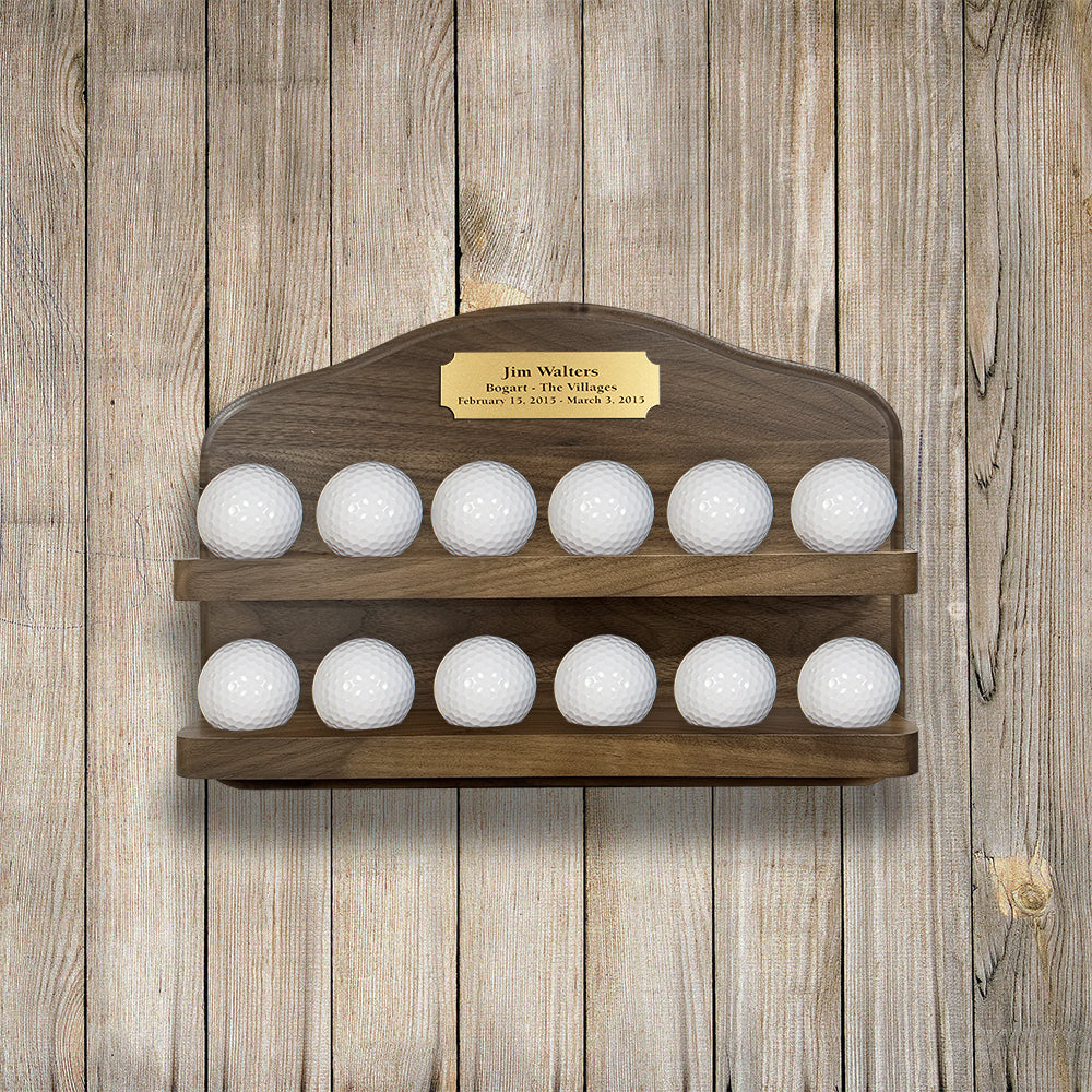 12 Golf Ball Display Rack -- Walnut