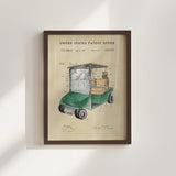 Golf Patent Print - Green Golf Cart