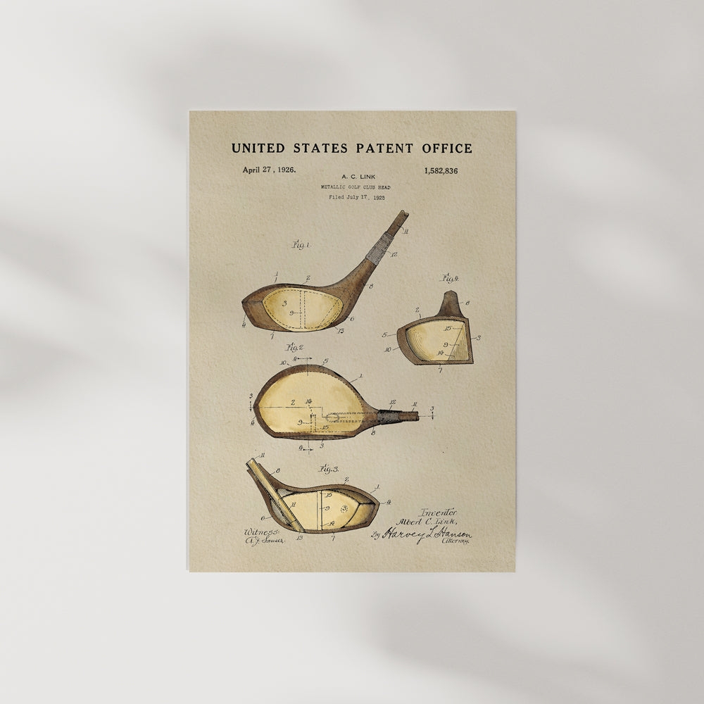Golf Patent Print - Wood