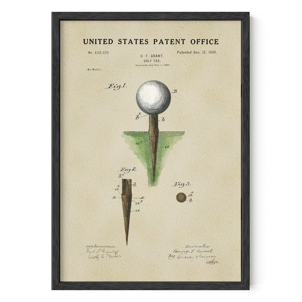 Golf Patent Print - Tee
