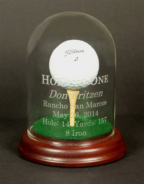 Glass Dome with Tee Hole-In-One Trophy -- Cherry