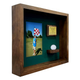 Hole In One Ball & Vertical Photo/Scorecard Shadowbox -- Walnut