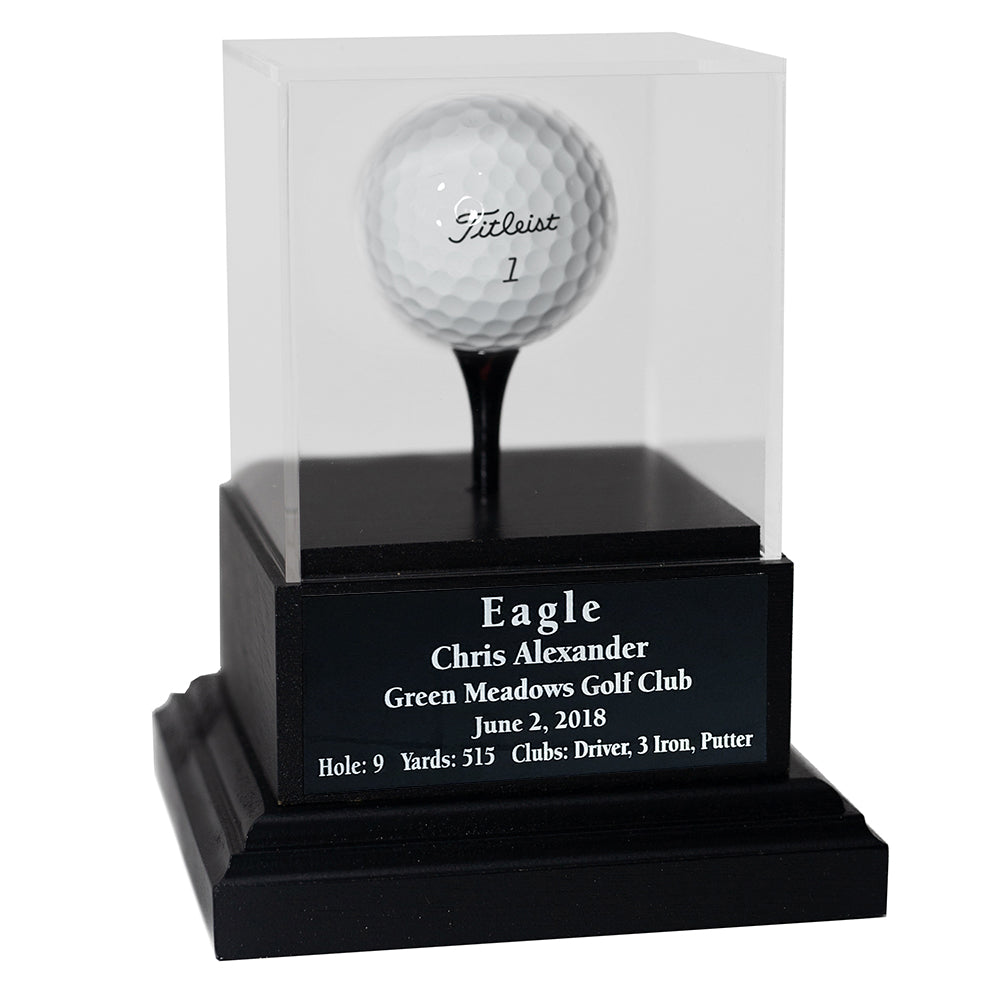 Acrylic Eagle, Double Eagle, or Albatross Display with Wood Base