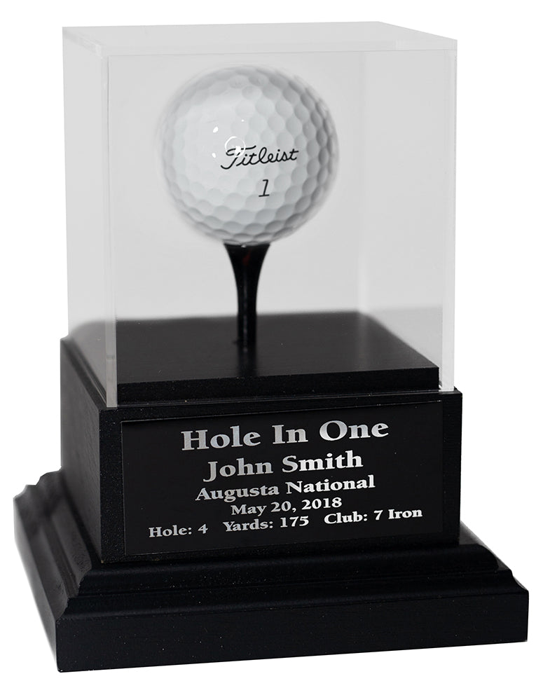Acrylic Hole In One Display with Wood Base