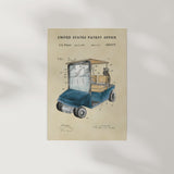 Golf Patent Print - Blue Golf Cart