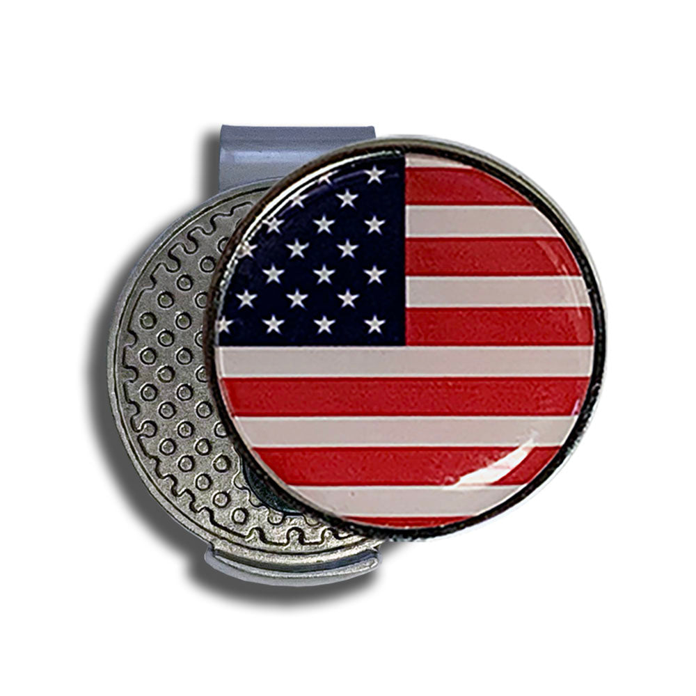 American Flag Ball Marker Hat Clip