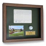 Hole-In-One Ball, Photo, and Scorecard Shadowbox -- Barnwood