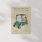 Golf Patent Print - Green Golf Cart